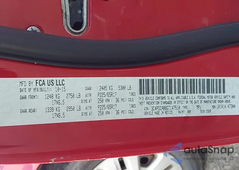 2016 Dodge Journey Se from USA, damaged, VIN 3C4PDCAB8GT147510